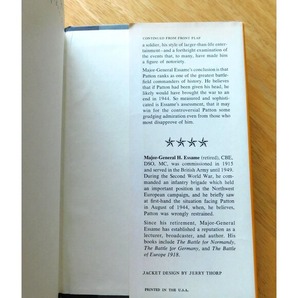 Patton A Study In Command By H. Essame 1974 Hardcover Jacket Book Club Edition - Picture 4 of 11